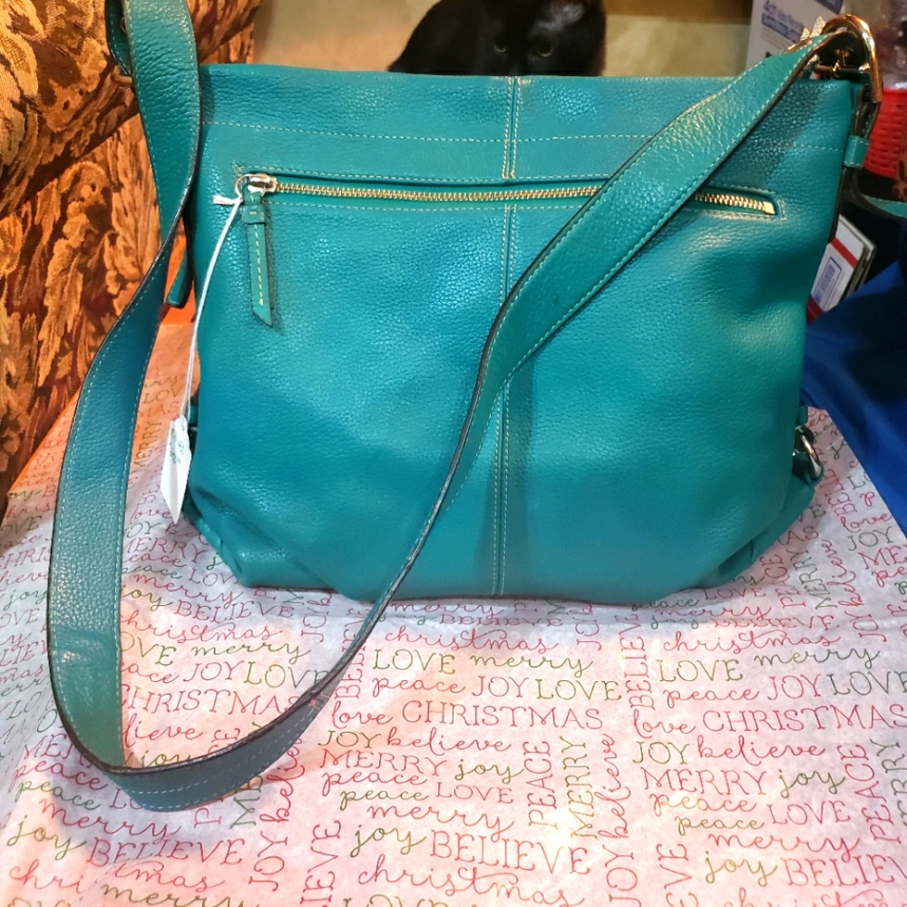 Coach Shoulder Bag Teal Green Medium